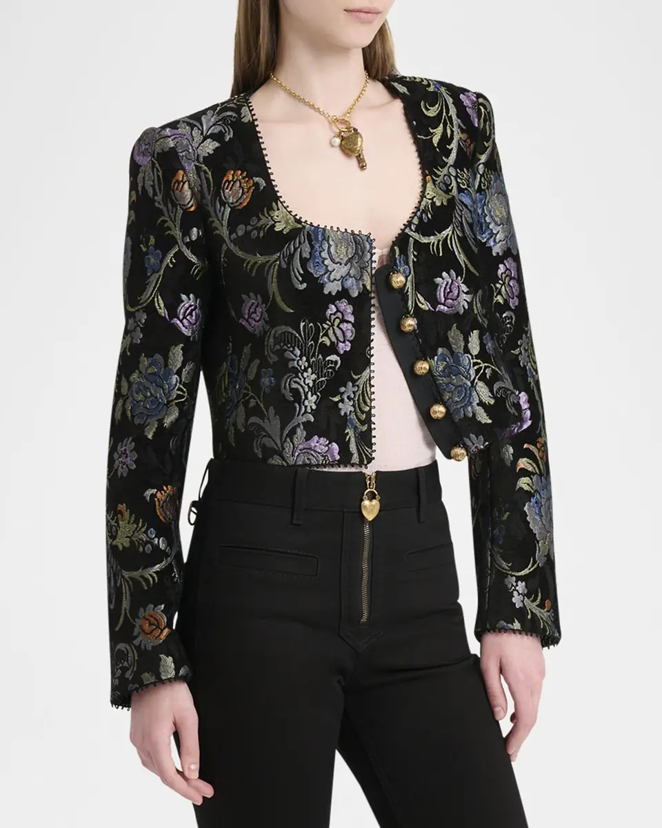 Chloé Floral Brocade Crop Jacket | Thumbnail 8 Chloé Floral Brocade Crop Jacket | Thumbnail 8