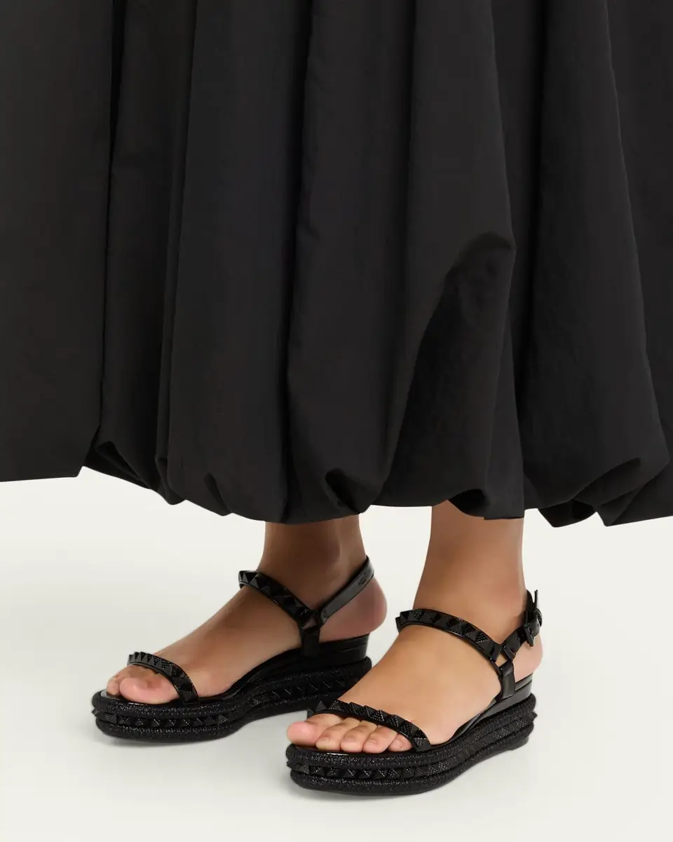 Christian Louboutin 60mm Pyraclou Patent Spike Wedge Sandals | Thumbnail 2