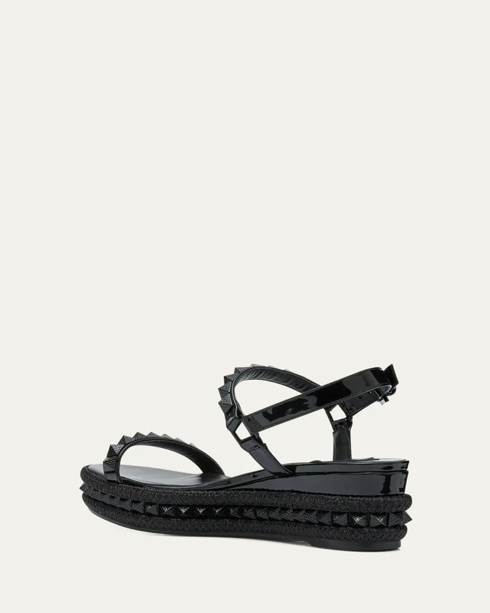 Christian Louboutin 60mm Pyraclou Patent Spike Wedge Sandals | Thumbnail 4