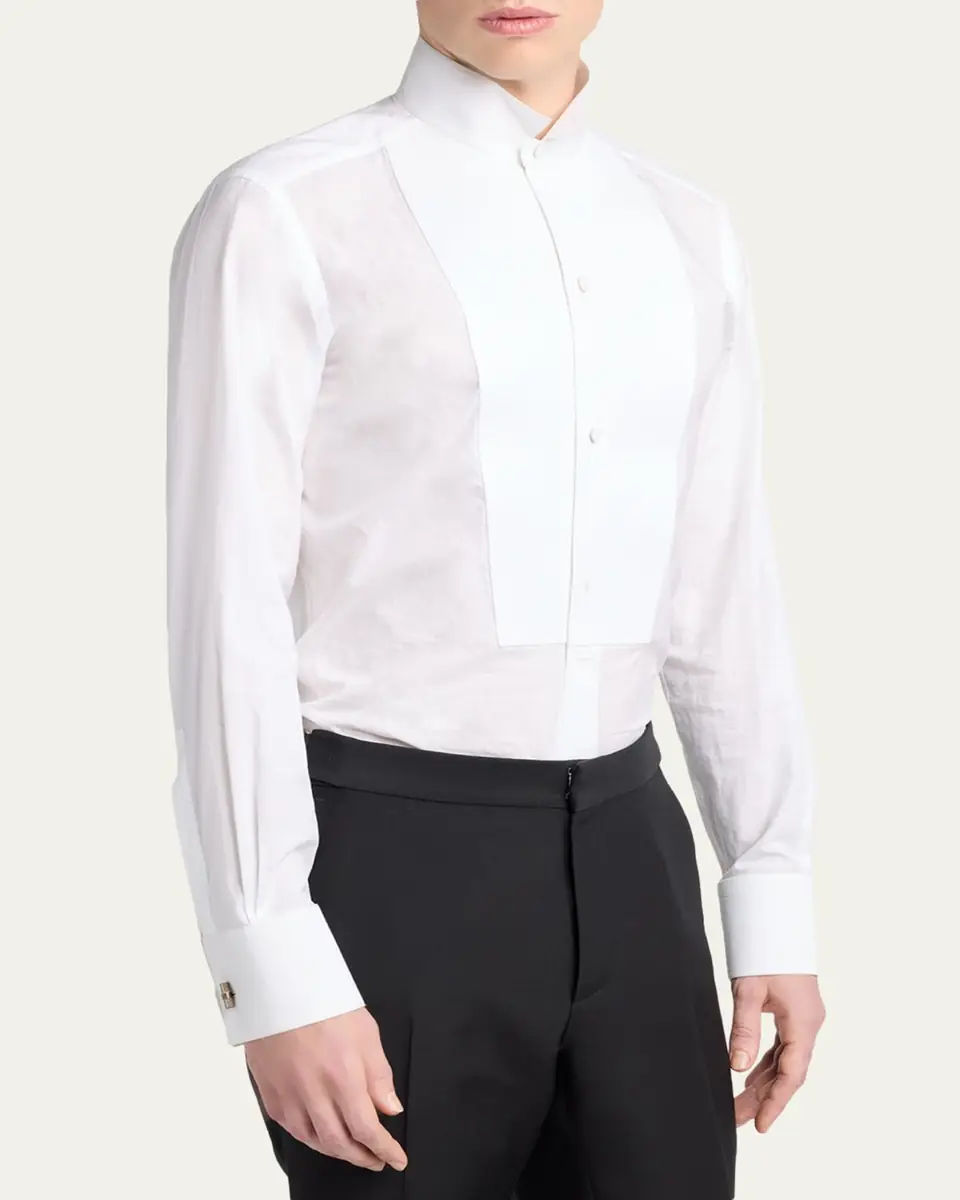 Tom Ford Men's Cocktail Voile Slim-Fit Dress Shirt | Thumbnail 4 Tom Ford Men's Cocktail Voile Slim-Fit Dress Shirt | Thumbnail 4