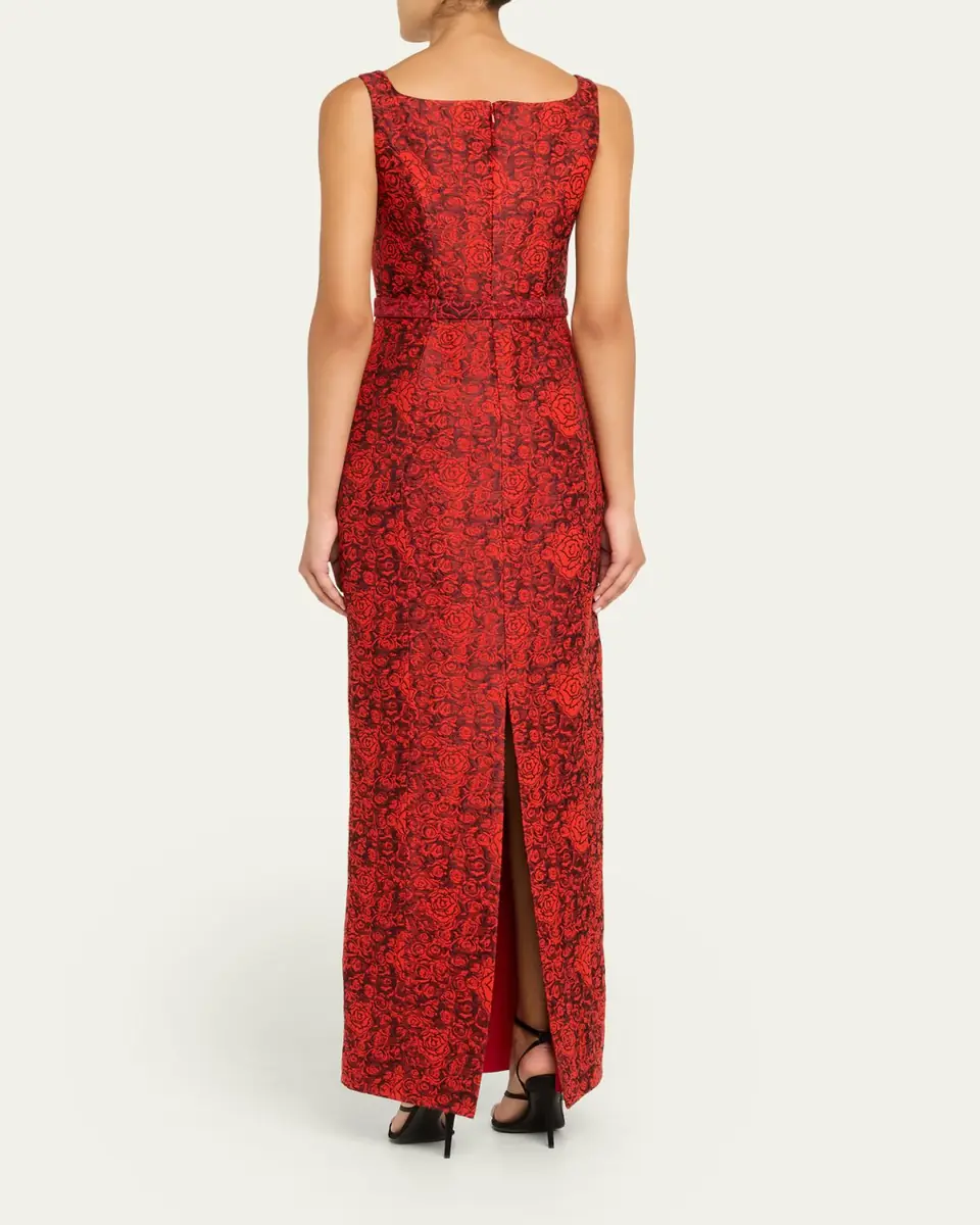 Saloni Bora Rose Brocade Long Dress | Thumbnail 3