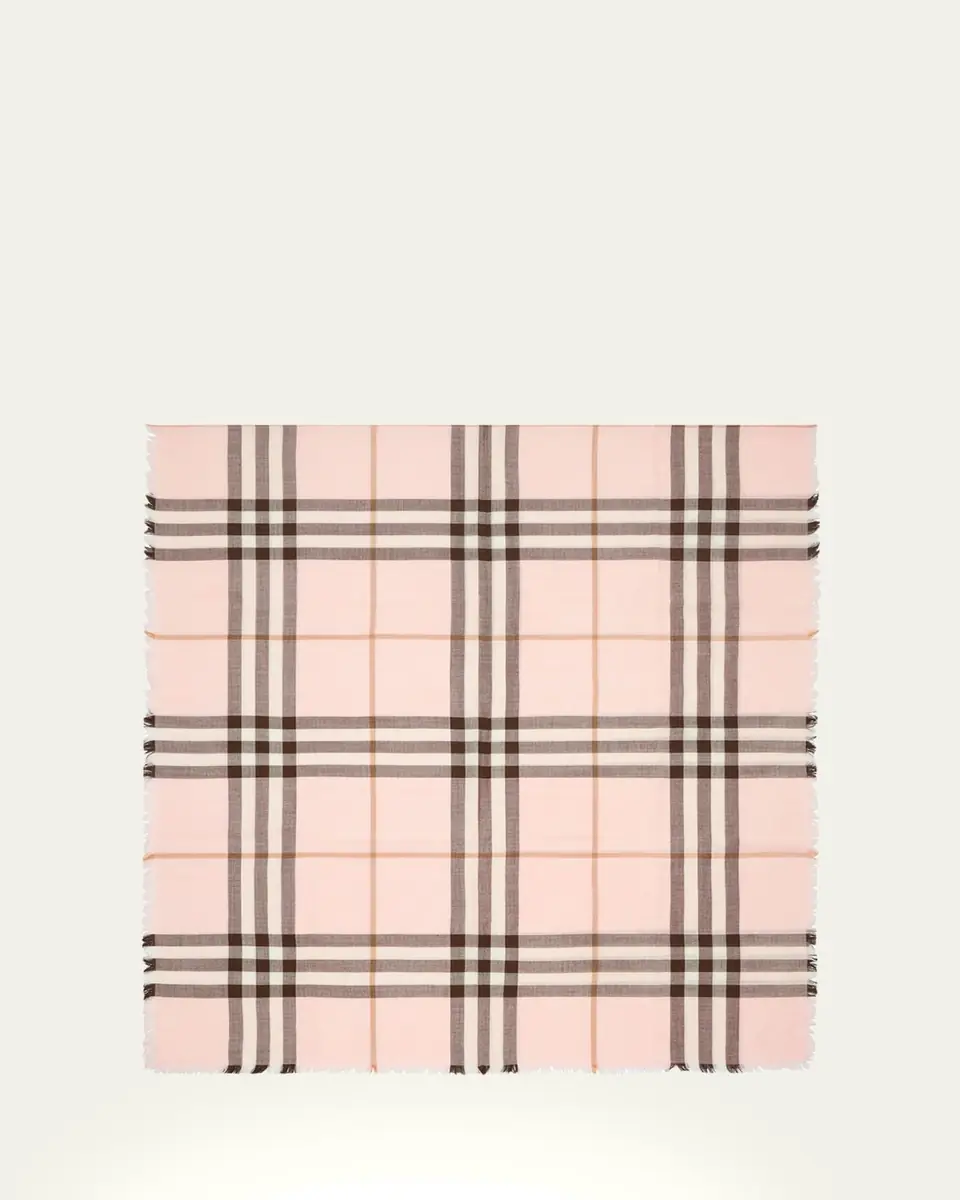 Burberry Check Wool Silk Scarf | Thumbnail 4