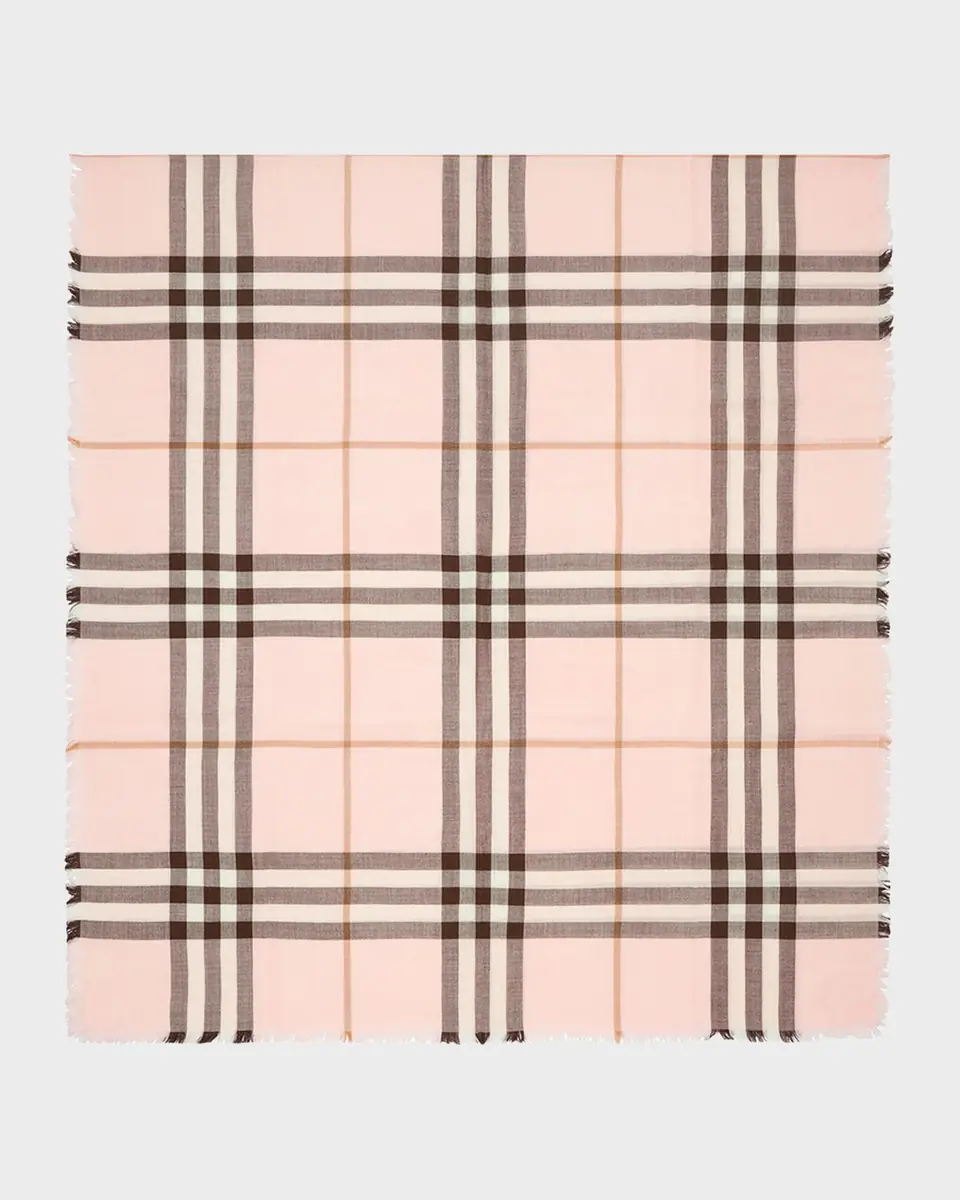 Burberry Check Wool Silk Scarf | Thumbnail 7