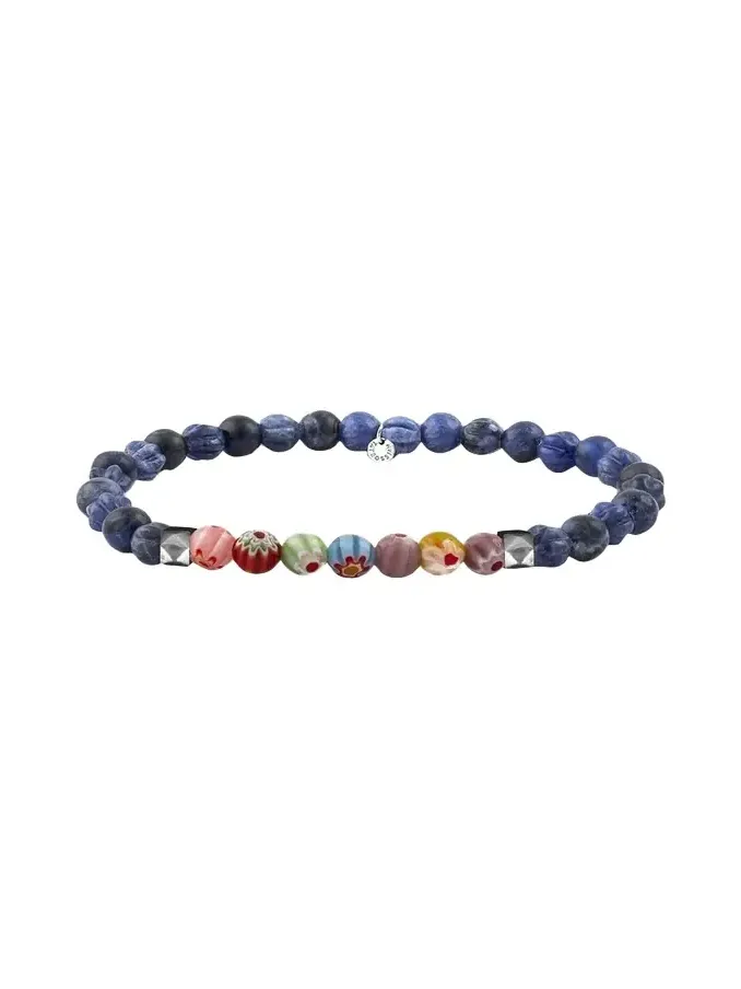 Men's Sodalite & Millefiori Bead Bracelet Men's Sodalite & Millefiori Bead Bracelet