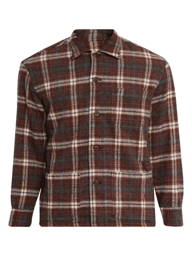 Men's Wool and Nylon Plaid Overshirt Men's Wool and Nylon Plaid Overshirt