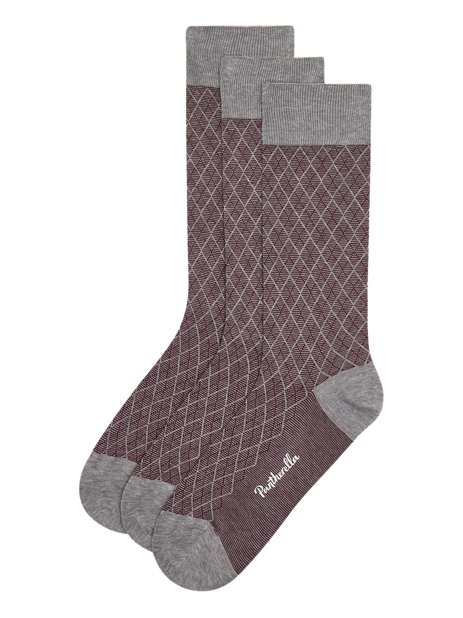 Men's Kingsley Diamond Check Jacquard Calf-Length Socks Men's Kingsley Diamond Check Jacquard Calf-Length Socks