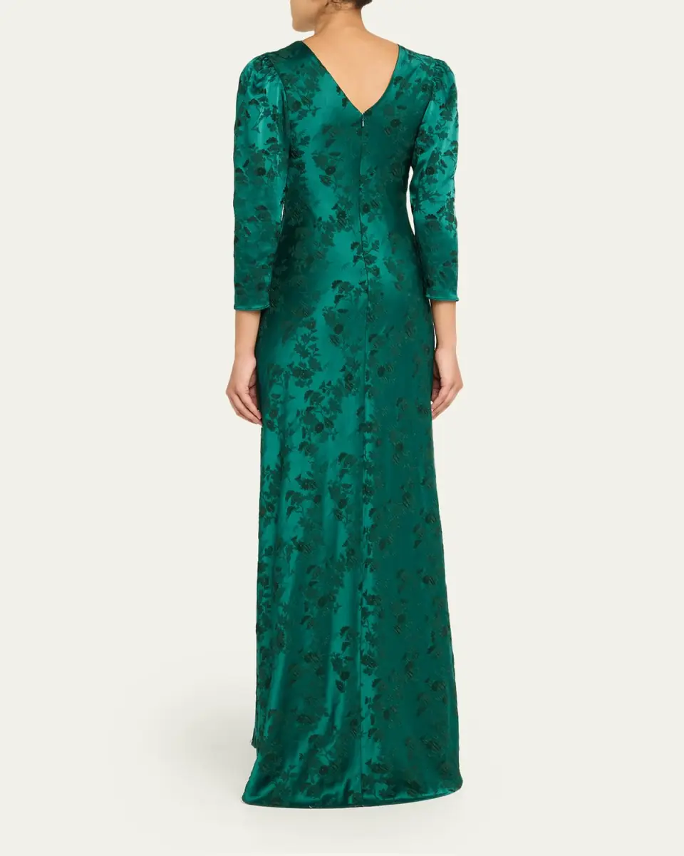 Saloni Sylvie Floral High-Neck Dress | Thumbnail 3 Saloni Sylvie Floral High-Neck Dress | Thumbnail 3