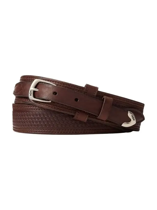 Men's Topstitched Western Leather Belt Men's Topstitched Western Leather Belt