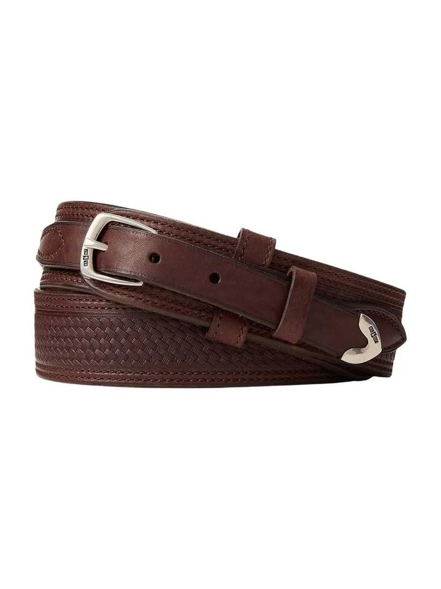 Men's Topstitched Western Leather Belt
