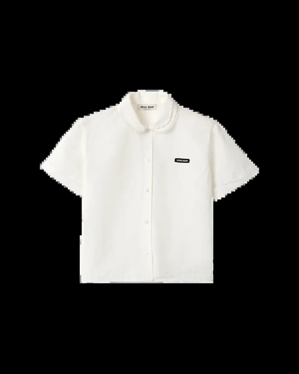 Miu Miu Embroidered Poplin Shirt | Thumbnail 2 Miu Miu Embroidered Poplin Shirt | Thumbnail 2