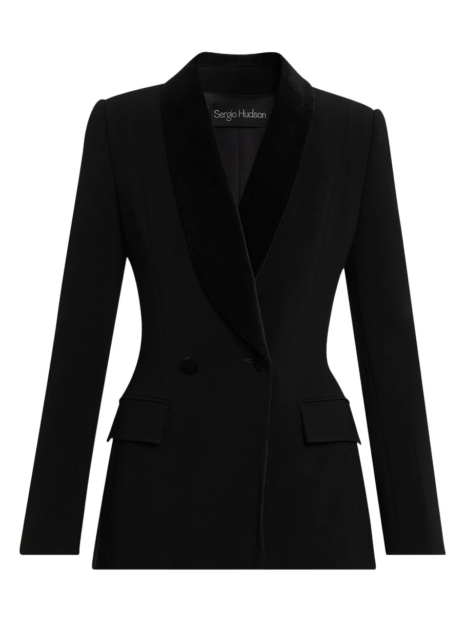 Sergio Hudson Velvet Shawl Collar Tuxedo Blazer