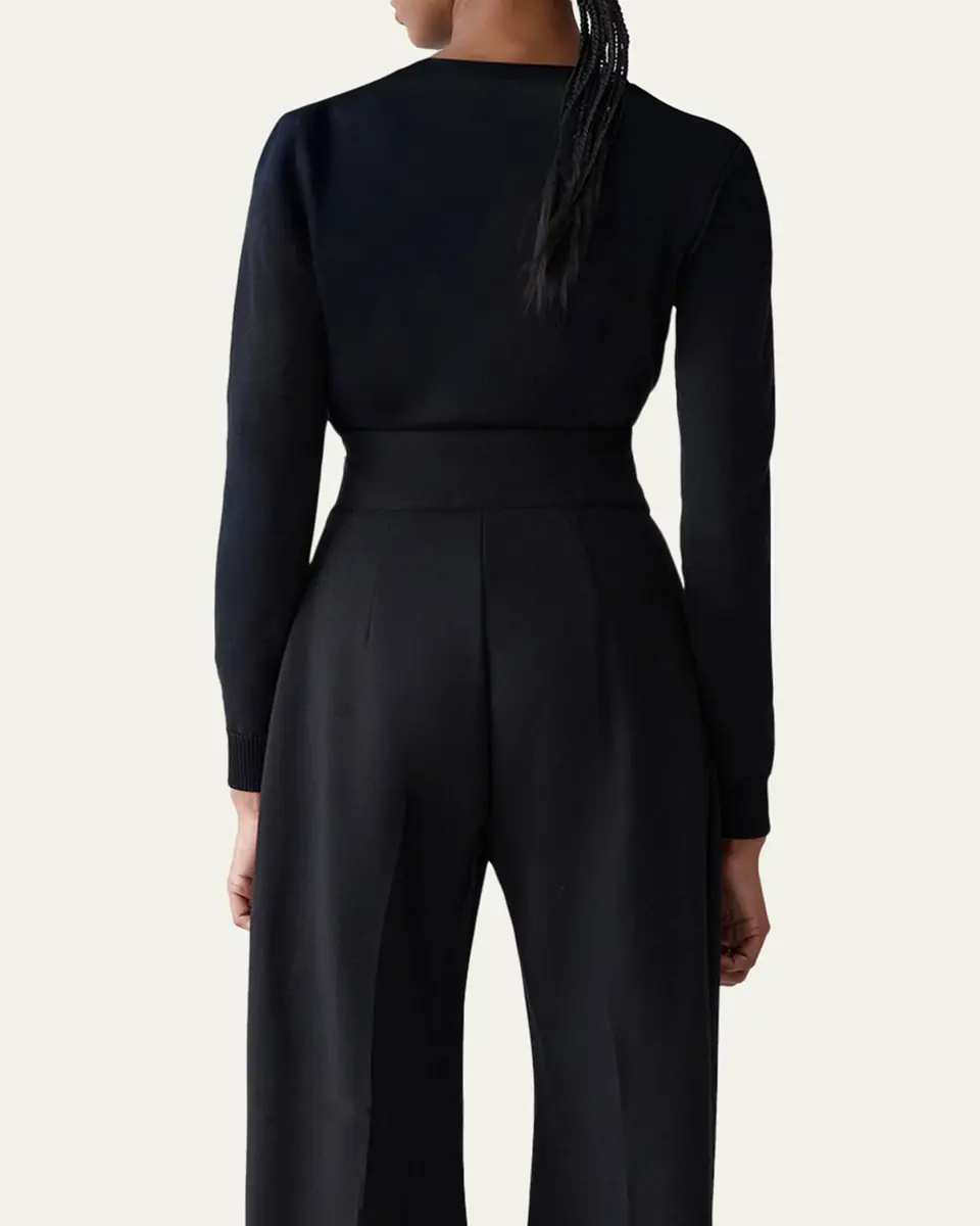 Carolina Herrera Pearly Collar Silk-Cotton Sweater | Thumbnail 3 Carolina Herrera Pearly Collar Silk-Cotton Sweater | Thumbnail 3