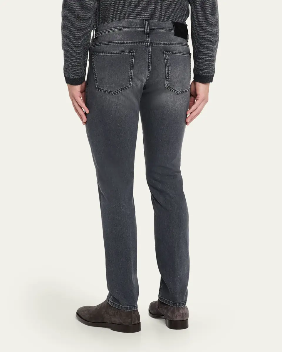 Cesare Attolini Men's Five-Pocket Skinny Jeans | Thumbnail 3