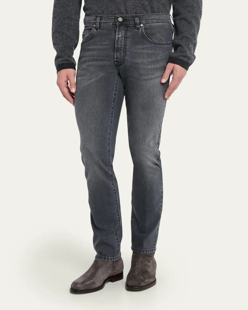 Cesare Attolini Men's Five-Pocket Skinny Jeans | Thumbnail 4