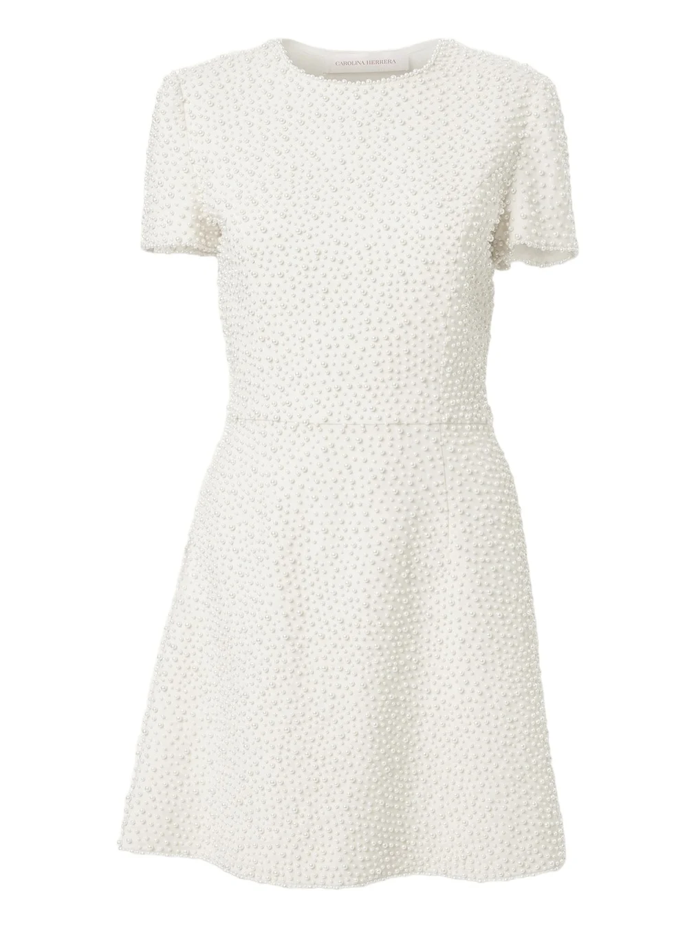 Pearly Embellished Short-Sleeve Mini Dress Pearly Embellished Short-Sleeve Mini Dress