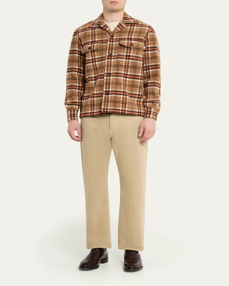Salvatore Piccolo Men's Wool and Cashmere Double-Pocket Plaid Overshirt | Thumbnail 2 Salvatore Piccolo Men's Wool and Cashmere Double-Pocket Plaid Overshirt | Thumbnail 2