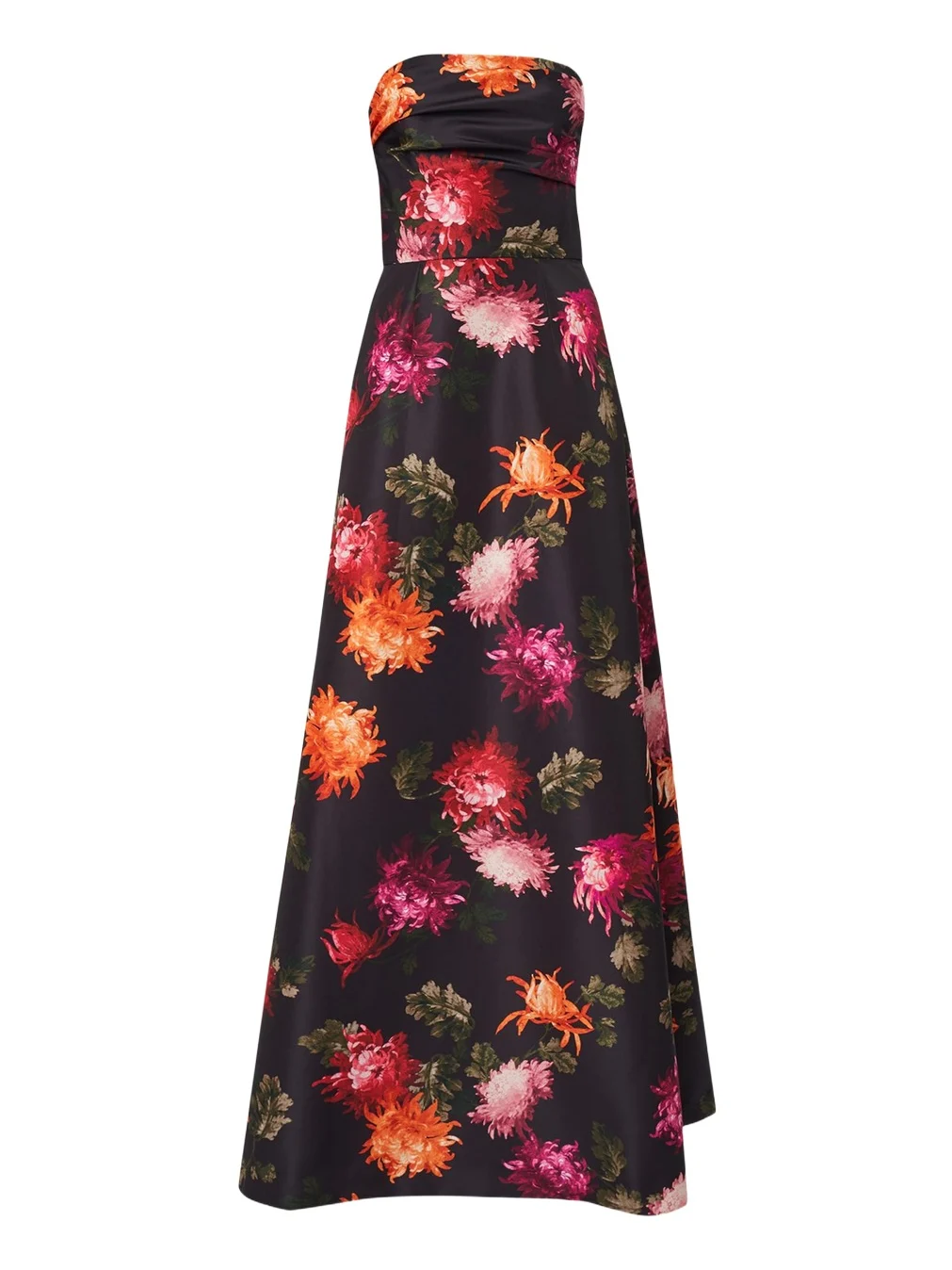 Floral-Print Strapless A-Line Gown Floral-Print Strapless A-Line Gown