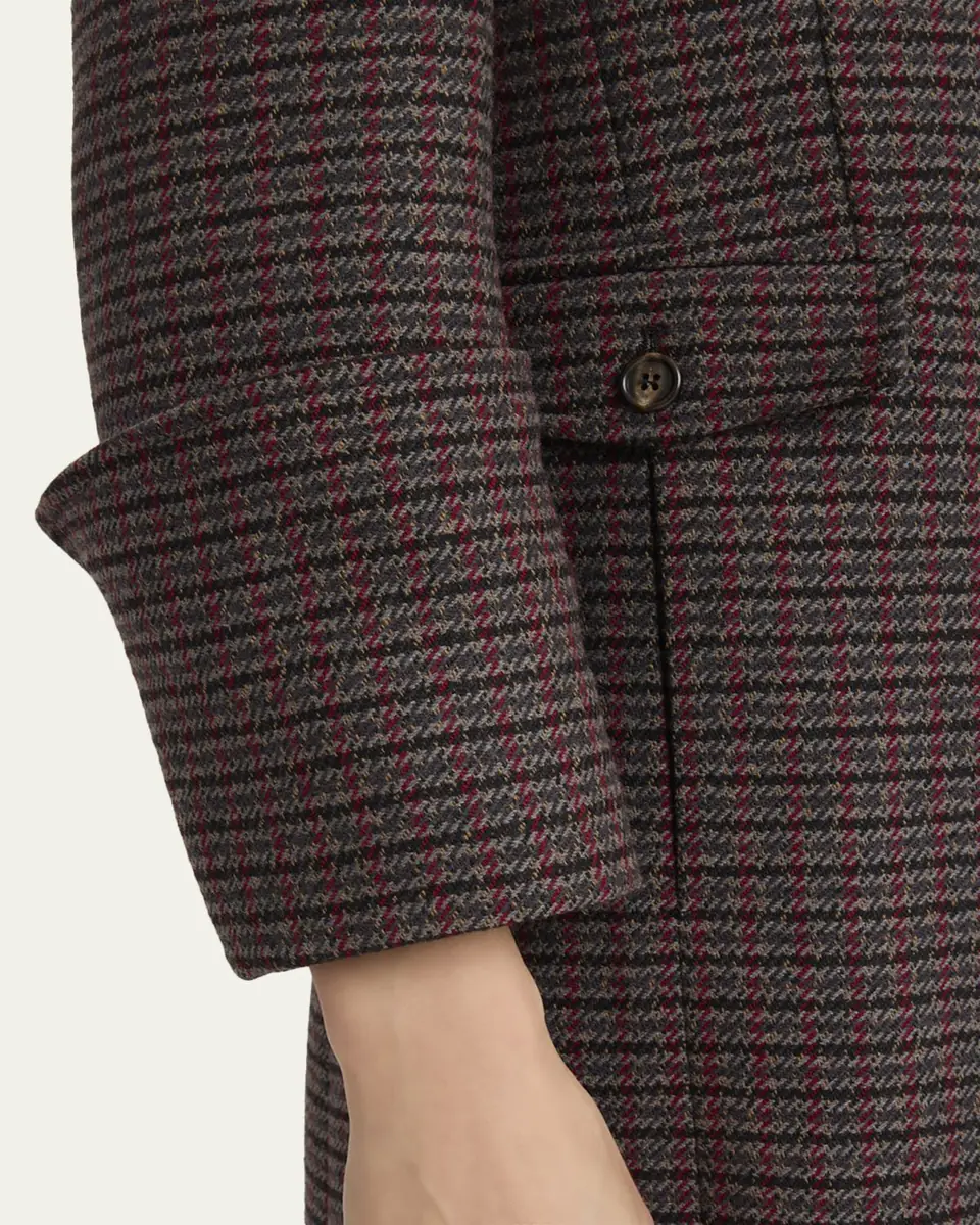 Chloé Houndstooth Wool-Blend Riding Coat | Thumbnail 5 Chloé Houndstooth Wool-Blend Riding Coat | Thumbnail 5