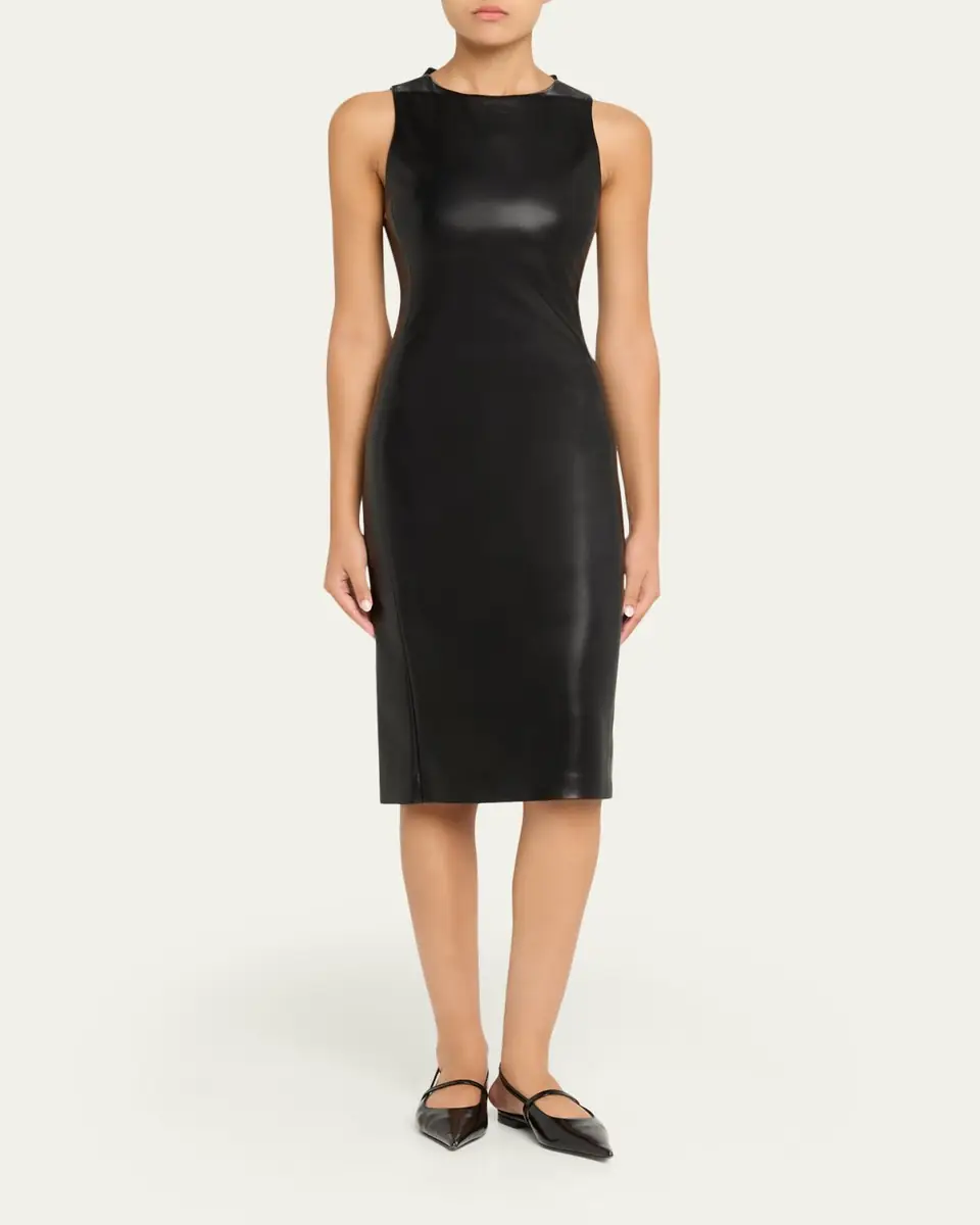 Alice + Olivia Wynell Vegan Leather Knee-Length Dress | Thumbnail 2