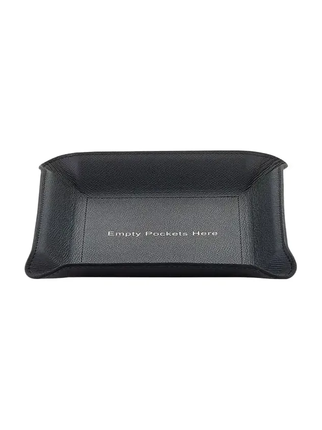 "Empty Pockets Here" Leather Valet Tray "Empty Pockets Here" Leather Valet Tray
