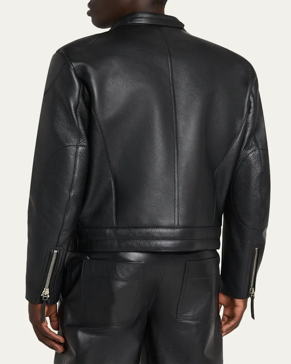 Tom Ford Men's Pebbled Leather Biker Jacket | Thumbnail 3