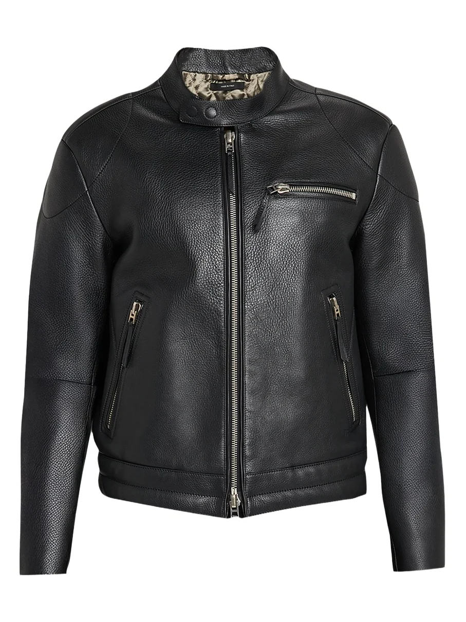 Men's Pebbled Leather Biker Jacket Men's Pebbled Leather Biker Jacket