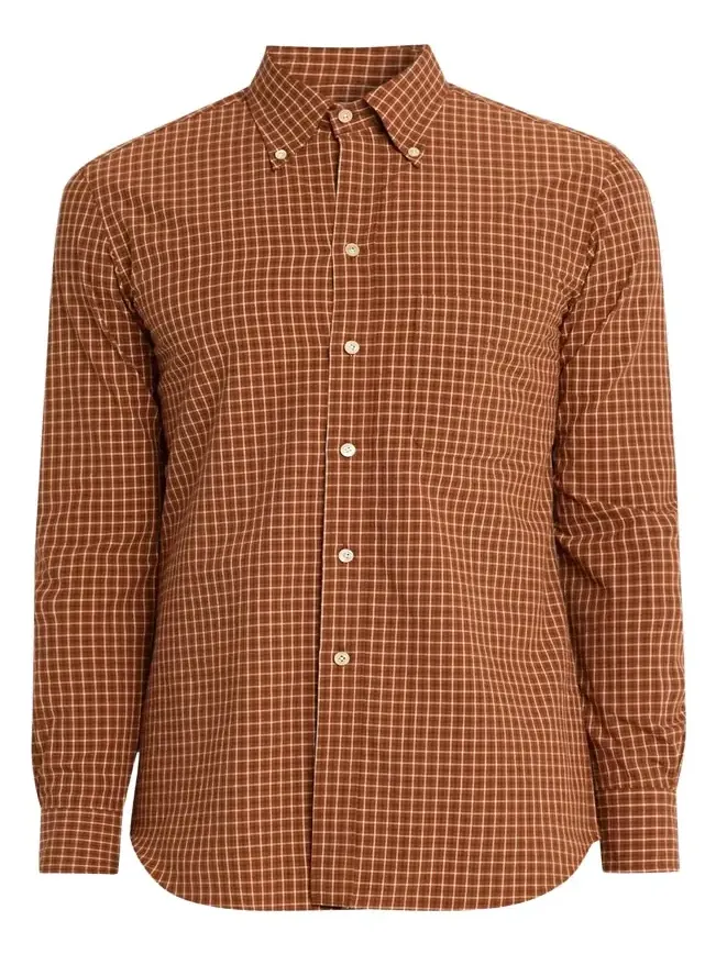 Men's Cotton Windowpane Plaid Sport Shirt