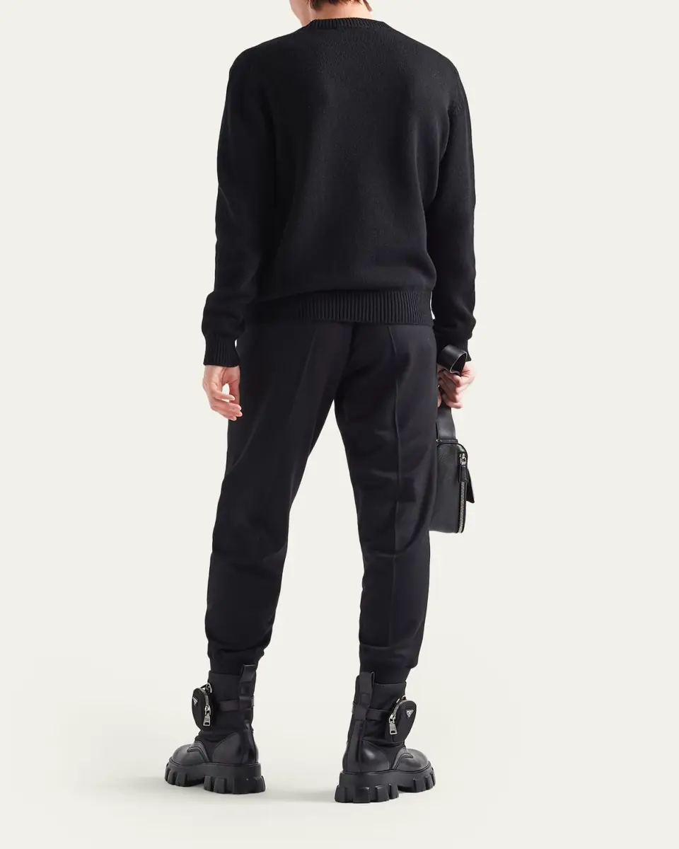 Prada Men's Cashmere Logo Crewneck Sweater | Thumbnail 3 Prada Men's Cashmere Logo Crewneck Sweater | Thumbnail 3