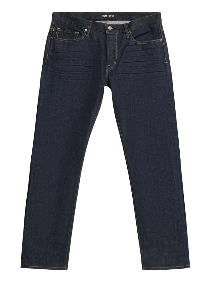 Men's Dark Rinse Selvedge Straight-Fit Jeans Men's Dark Rinse Selvedge Straight-Fit Jeans