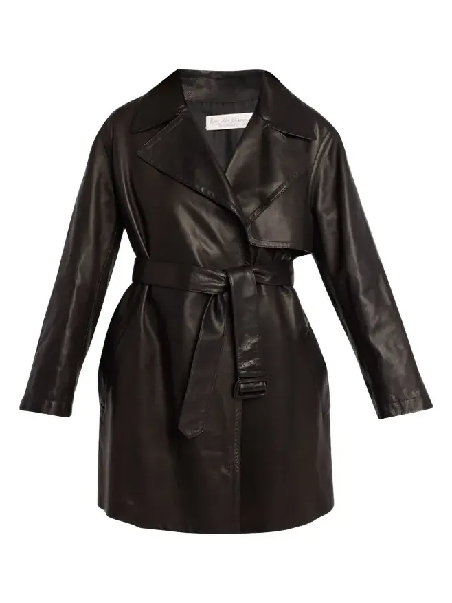 Siempra Leather Wrap Trench Coat Siempra Leather Wrap Trench Coat