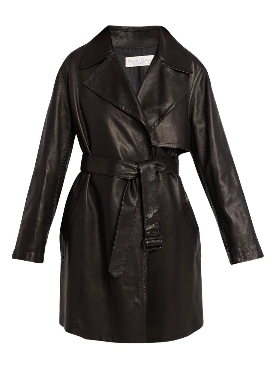 Siempra Leather Wrap Trench Coat Siempra Leather Wrap Trench Coat