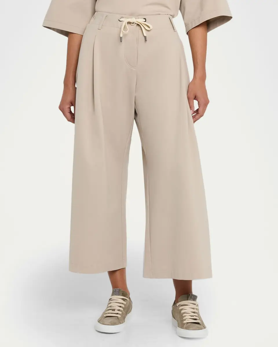 Brunello Cucinelli Pleated Wide-Leg Crop Sport Pants | Thumbnail 4 Brunello Cucinelli Pleated Wide-Leg Crop Sport Pants | Thumbnail 4