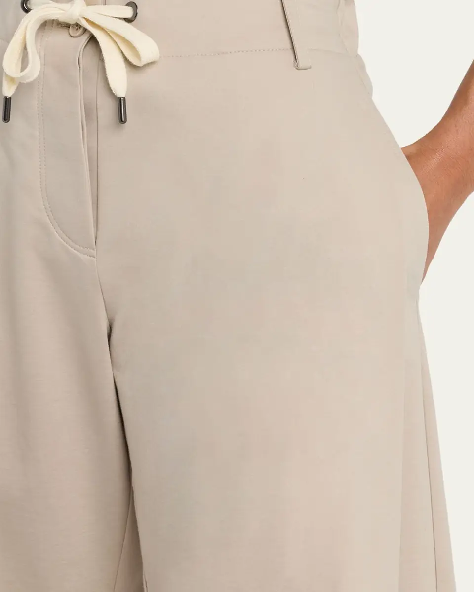 Brunello Cucinelli Pleated Wide-Leg Crop Sport Pants | Thumbnail 5 Brunello Cucinelli Pleated Wide-Leg Crop Sport Pants | Thumbnail 5