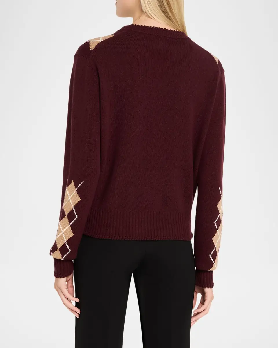 Chloé Wool-Cashmere Argyle V-Neck Sweater | Thumbnail 7 Chloé Wool-Cashmere Argyle V-Neck Sweater | Thumbnail 7