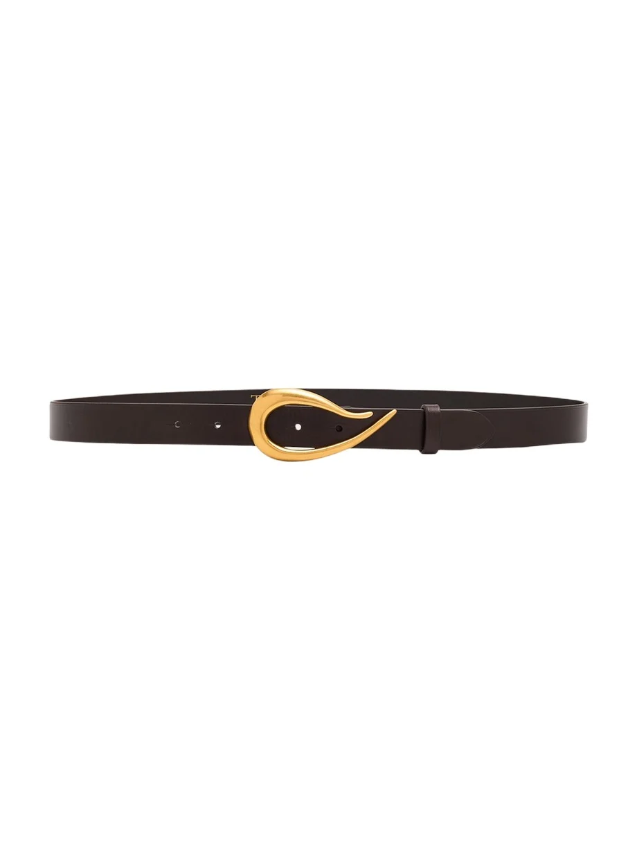 Medium Leather Belt with Snake Buckle Medium Leather Belt with Snake Buckle
