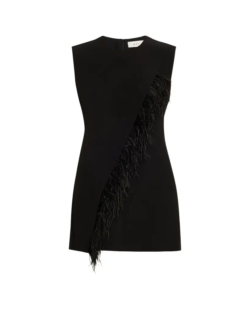 A.L.C. Beck Feather-Trim Mini Dress | Image 1 A.L.C. Beck Feather-Trim Mini Dress | Image 1