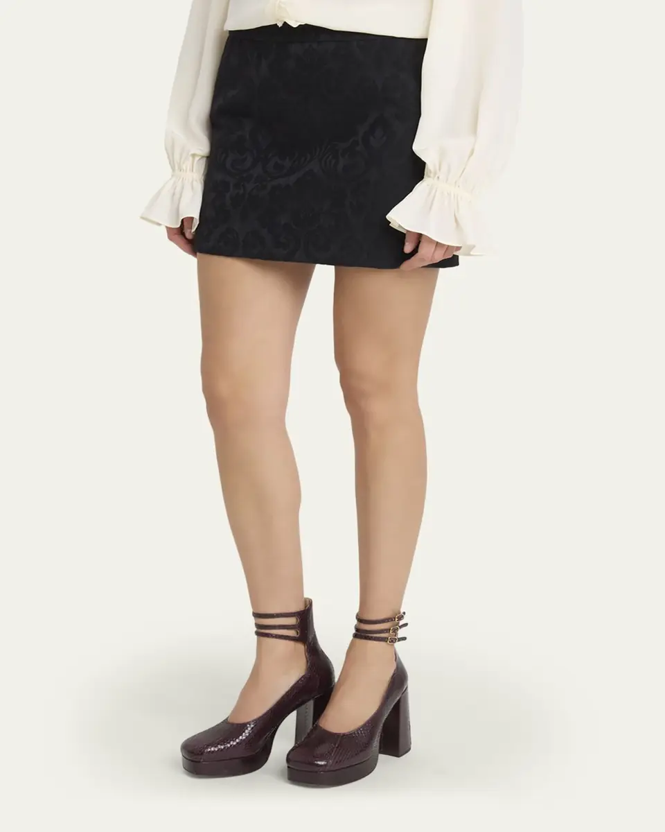 Chloé Ornamental Jacquard Mini Skirt | Thumbnail 4 Chloé Ornamental Jacquard Mini Skirt | Thumbnail 4