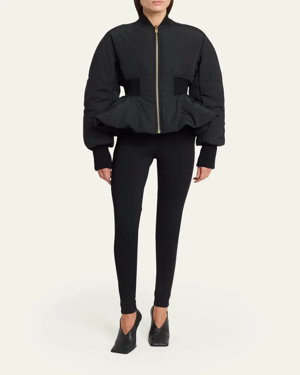 Alaïa High-Rise Rib Yoke Leggings | Thumbnail 2 Alaïa High-Rise Rib Yoke Leggings | Thumbnail 2