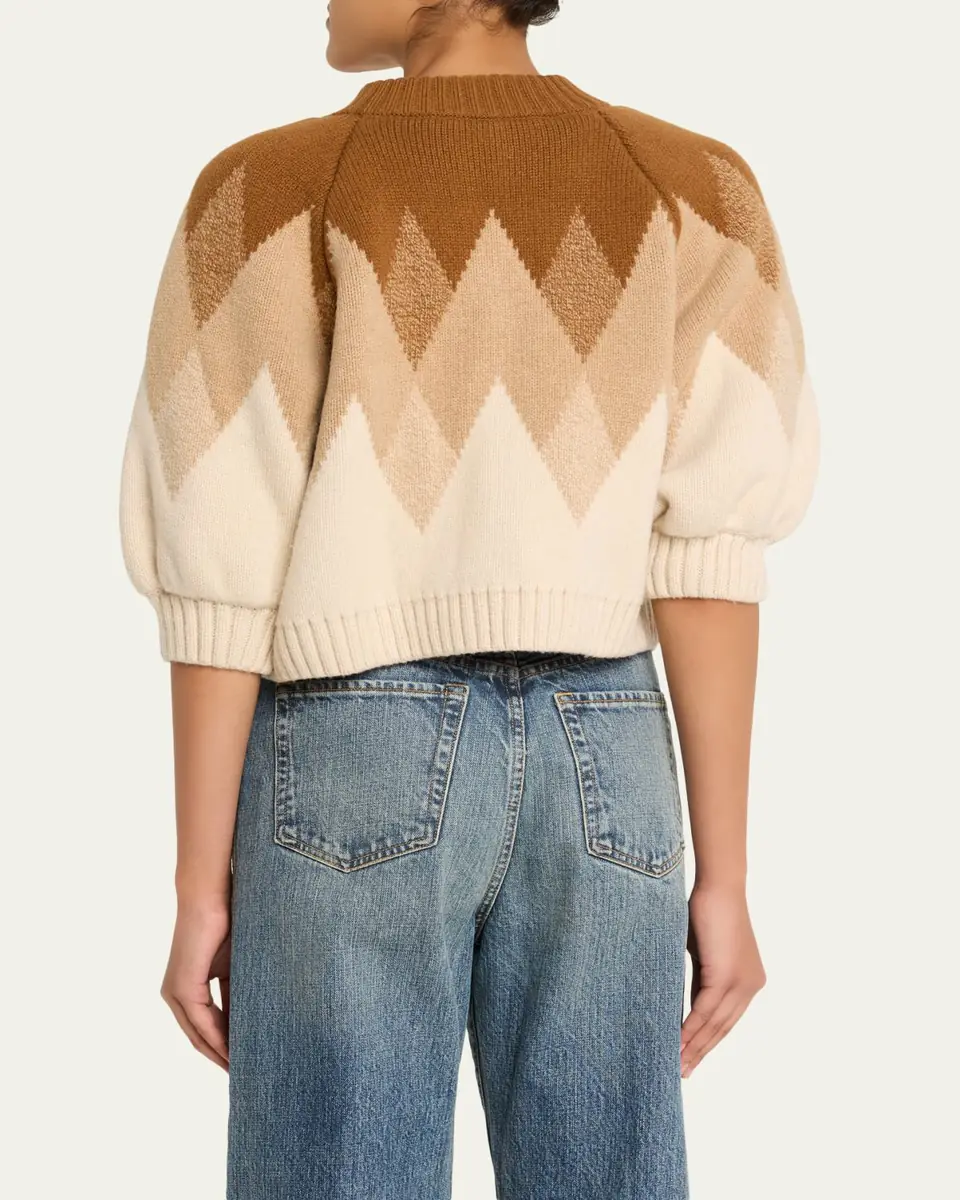 RÙADH The Innes Fair Isle Puff-Sleeve Zip Cardigan | Thumbnail 3 RÙADH The Innes Fair Isle Puff-Sleeve Zip Cardigan | Thumbnail 3