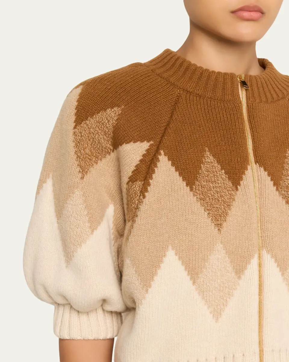 RÙADH The Innes Fair Isle Puff-Sleeve Zip Cardigan | Thumbnail 5 RÙADH The Innes Fair Isle Puff-Sleeve Zip Cardigan | Thumbnail 5
