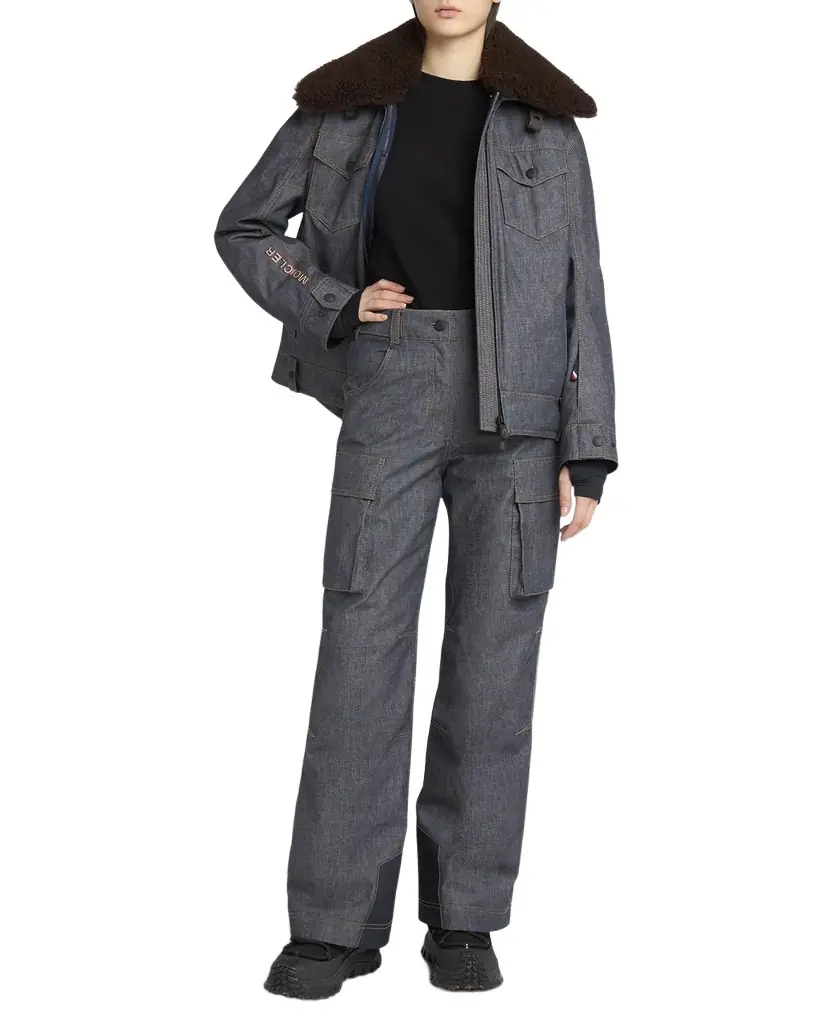 Moncler Grenoble Padded Denim Ski Pants | Image 1 Moncler Grenoble Padded Denim Ski Pants | Image 1