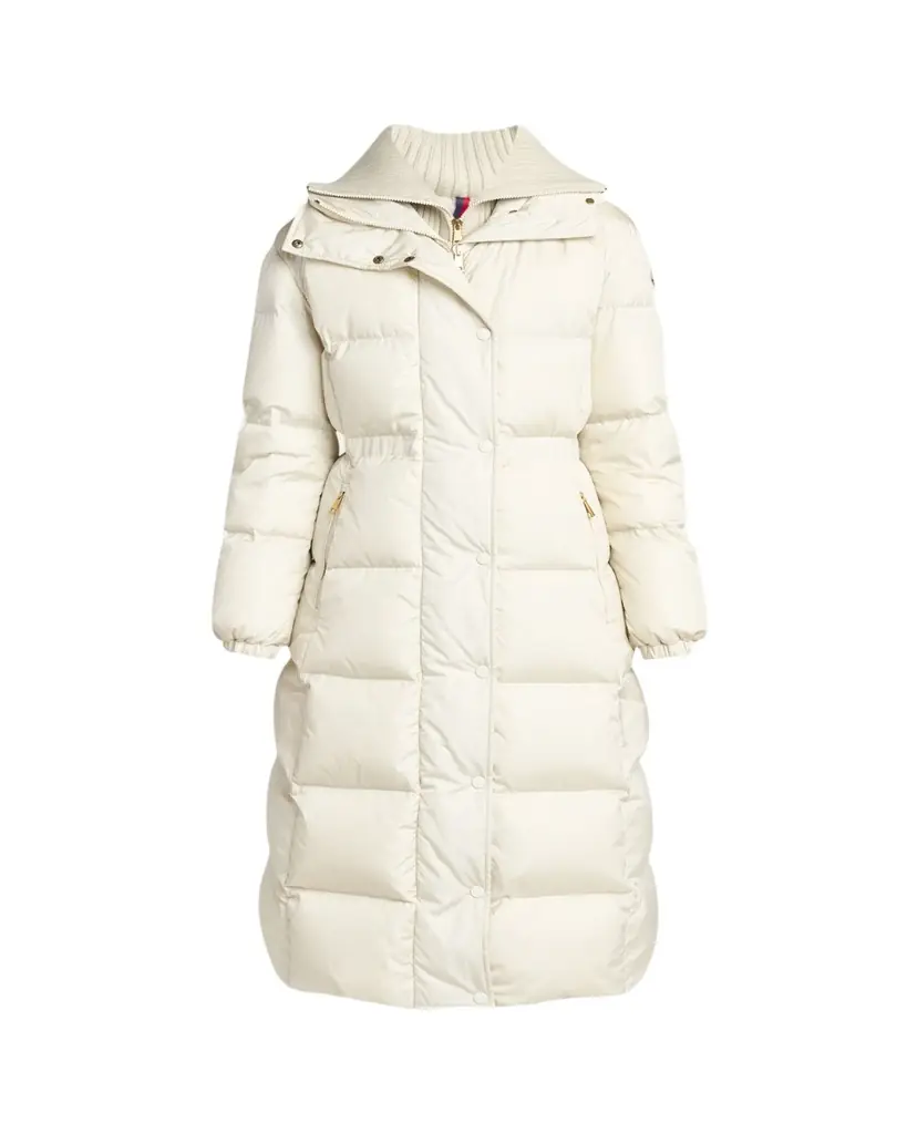 Moncler Chamer Long Hooded Down Coat with Detachable Dickey | Image 1 Moncler Chamer Long Hooded Down Coat with Detachable Dickey | Image 1