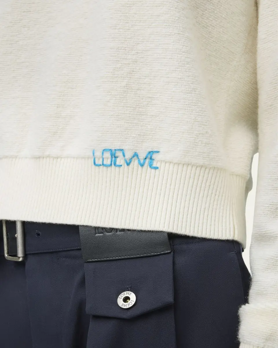 Loewe Logo Embroidered Wool Crewneck Sweater | Thumbnail 6 Loewe Logo Embroidered Wool Crewneck Sweater | Thumbnail 6