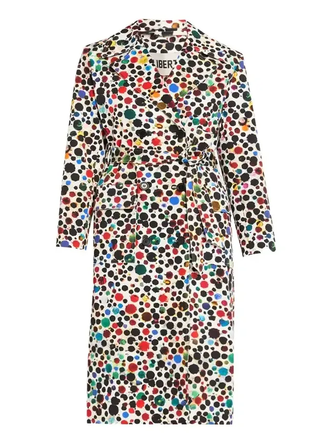 Orpheus Spotted Belted Long Trench Coat Orpheus Spotted Belted Long Trench Coat