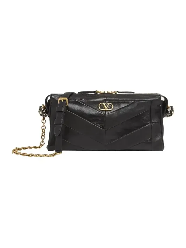 Small Chevron Patchwork Leather Shoulder Bag