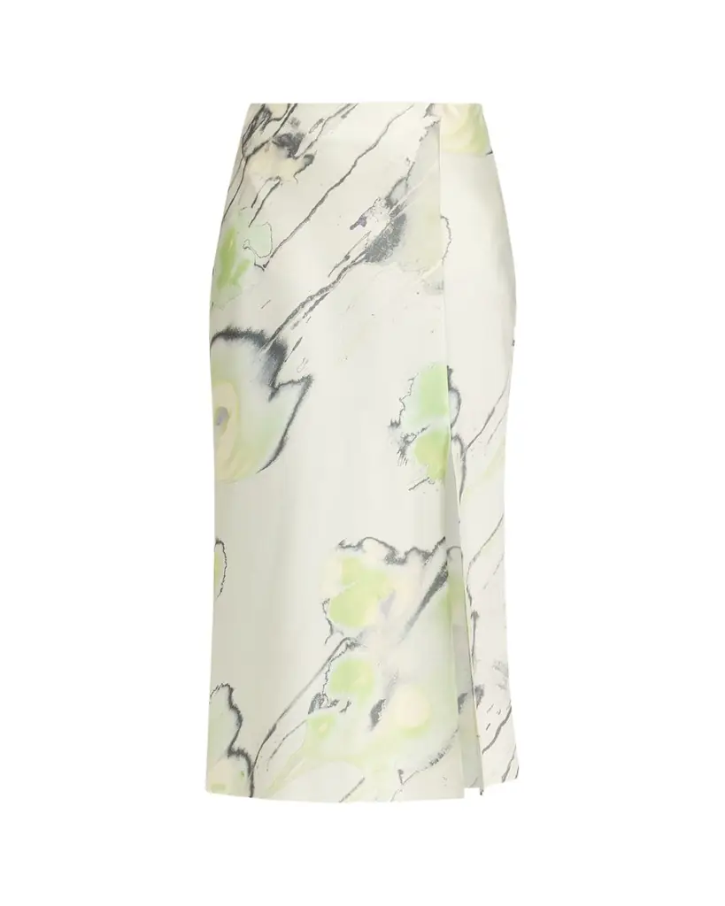 Jason Wu Collection Watercolor Crepe Satin Slip Midi Skirt | Image 1 Jason Wu Collection Watercolor Crepe Satin Slip Midi Skirt | Image 1