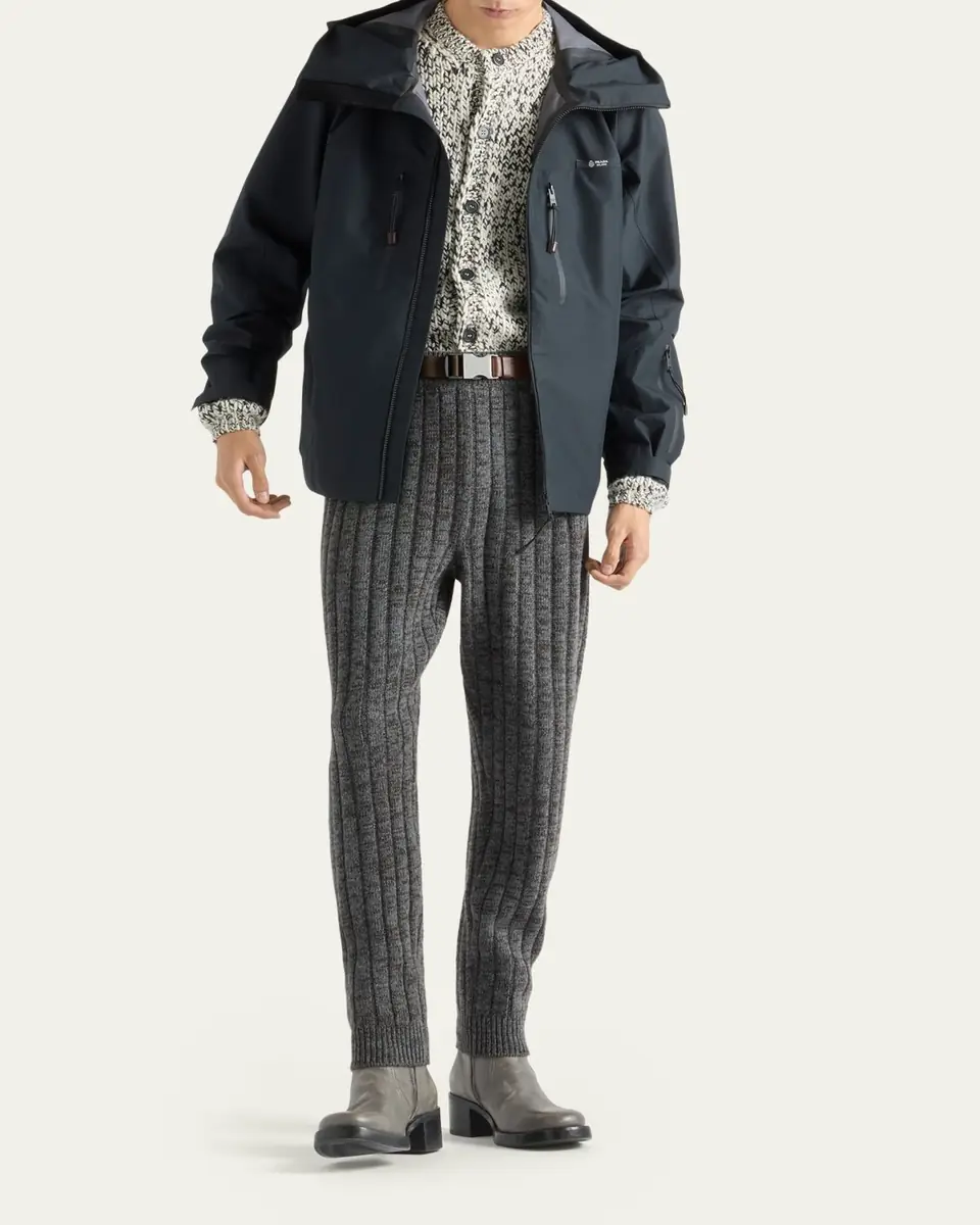 Prada Men's Melange Wool Knit Cardigan | Thumbnail 5 Prada Men's Melange Wool Knit Cardigan | Thumbnail 5