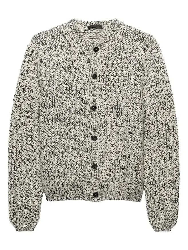Prada Men's Melange Wool Knit Cardigan