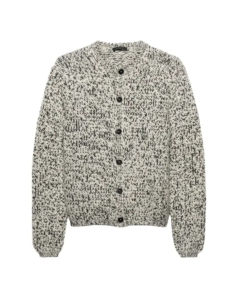 Prada Men's Melange Wool Knit Cardigan | Image 1 Prada Men's Melange Wool Knit Cardigan | Image 1