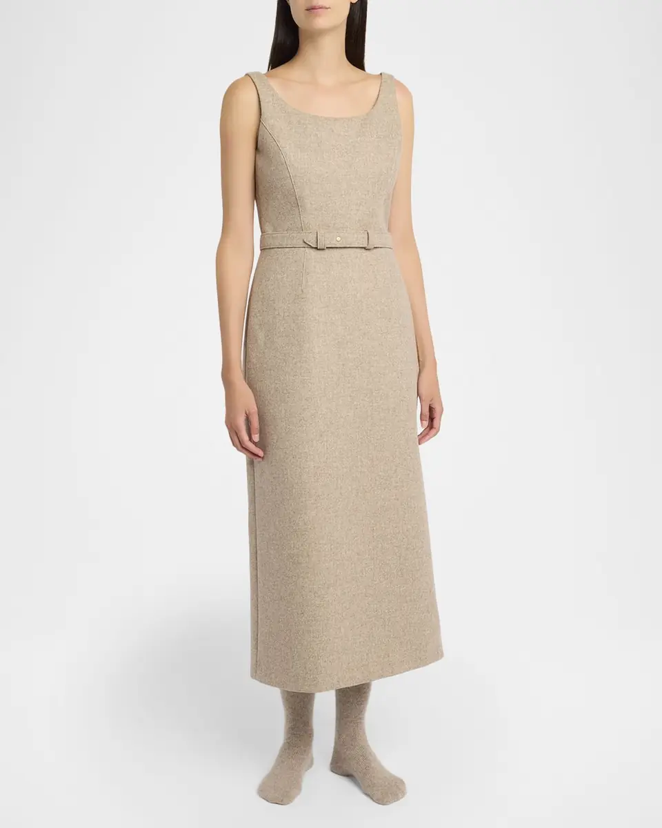 The Row Vadira Sleeveless Belted Wool Midi Dress | Thumbnail 6 The Row Vadira Sleeveless Belted Wool Midi Dress | Thumbnail 6